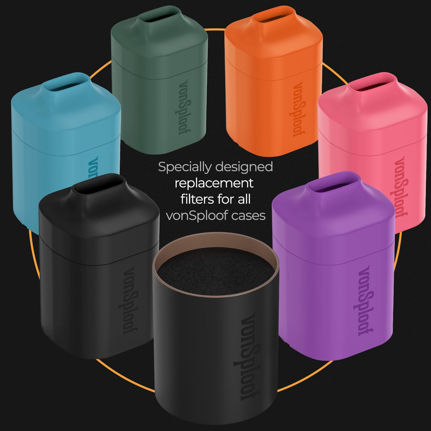 3-Pack vonSploof Replacement Filters with Optional Mesh